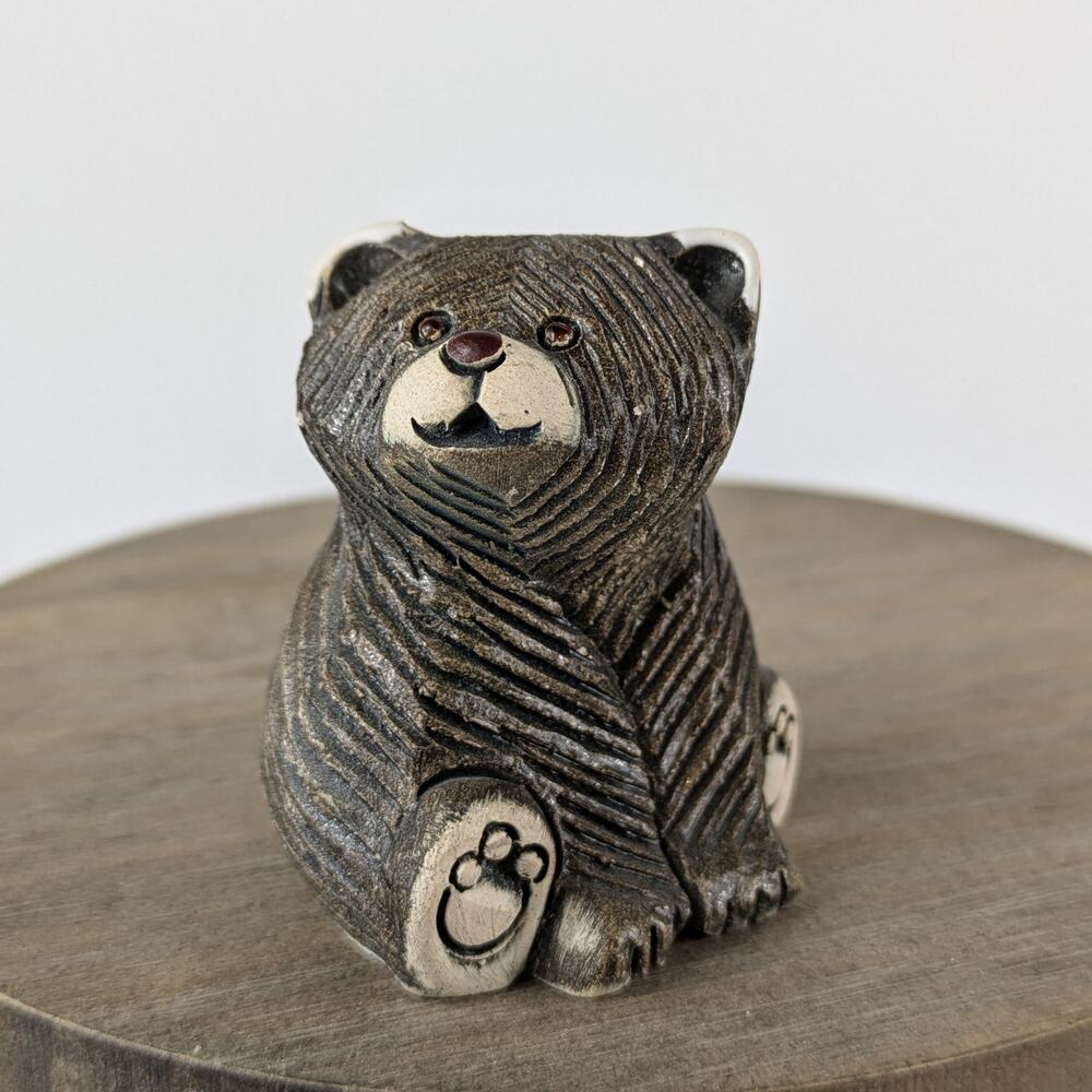 Rinconada Baby Black Bear Cub #183 Artesania Vintage Retired Figurine Signed
